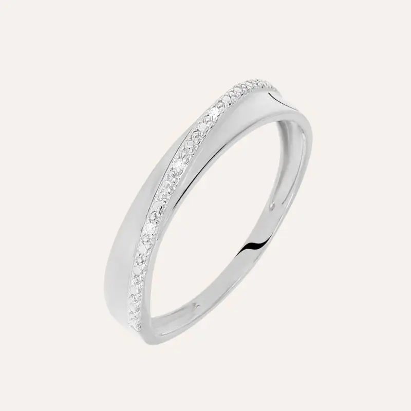 Anello Fascia Sophia Oro Bianco Diamante