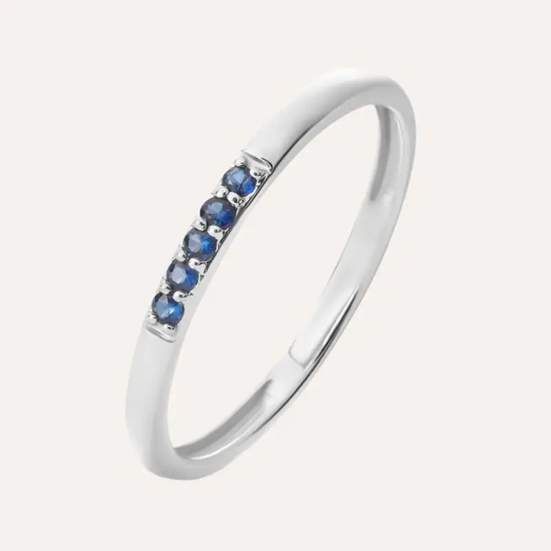 Anello Fedina Charlotte Oro Bianco Zaffiro