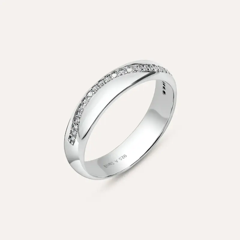 Anello Fedina Silver Collection Argento Rodiato Cubic Zirconia