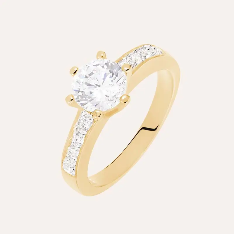 Anello Golden Dream Placcato Oro Giallo Cubic Zirconia