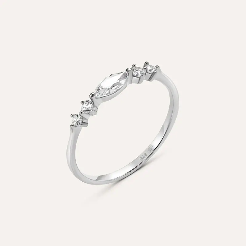 Anello Riviere Claire Oro Bianco Cubic Zirconia