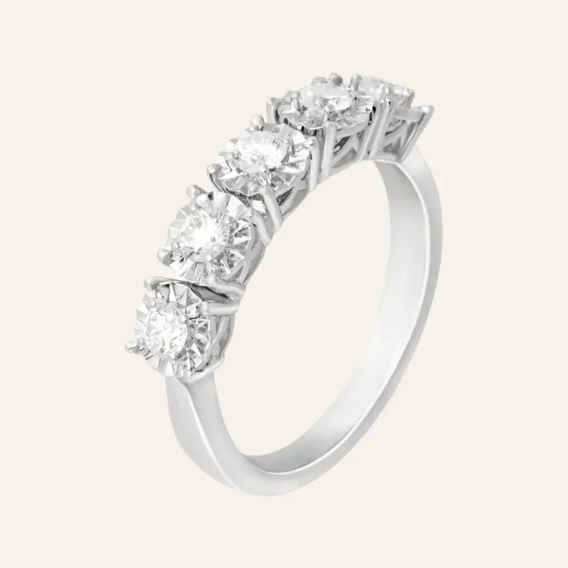 Anello Riviere Diamotion Oro Bianco Diamante