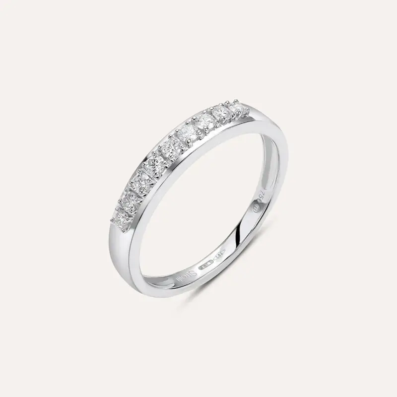 Anello Riviere Firmamenti Oro Bianco Diamante