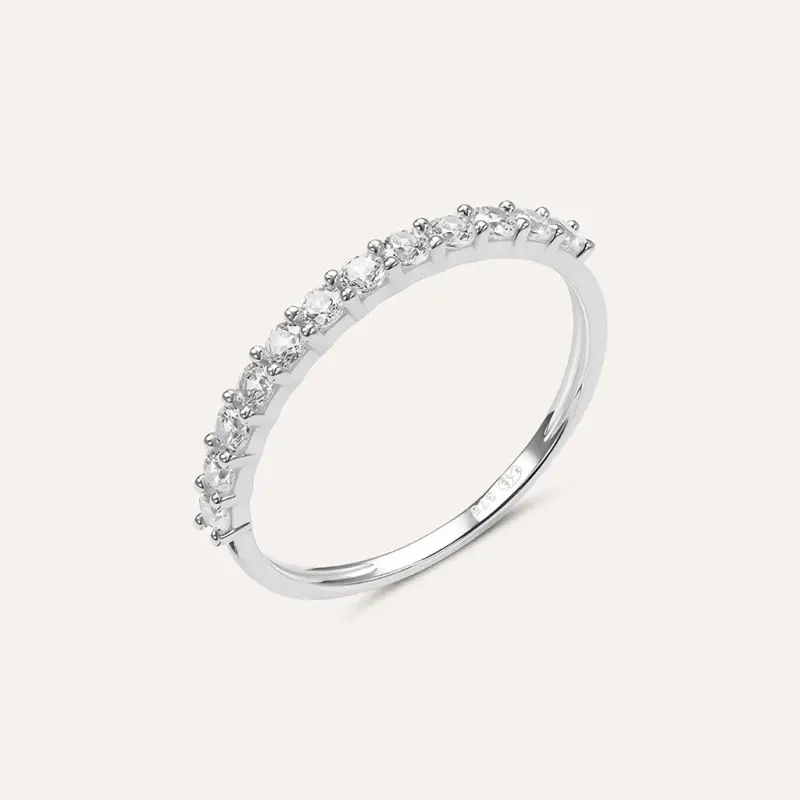 Anello Semi-eternity Claire Oro Bianco Cubic Zirconia