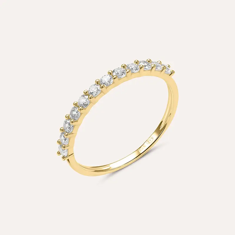 Anello Semi-eternity Claire Oro Giallo Cubic Zirconia