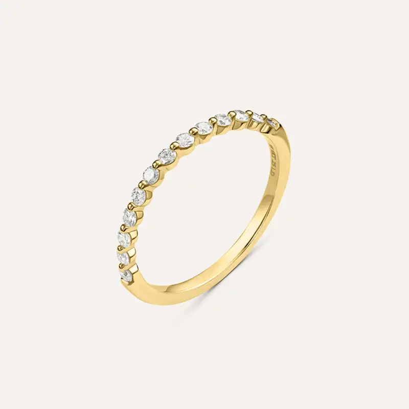 Anello Semi-eternity Diamade Glam Oro Giallo Diamante Lab-Grown