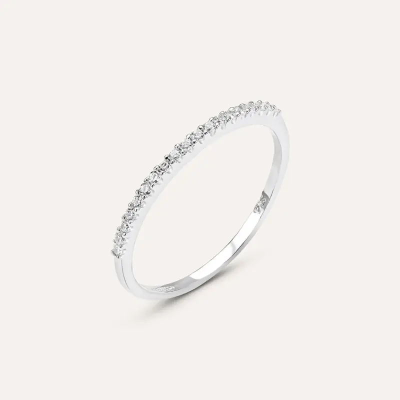 Anello Semi-eternity Silver Elegance Argento Rodiato Cubic Zirconia