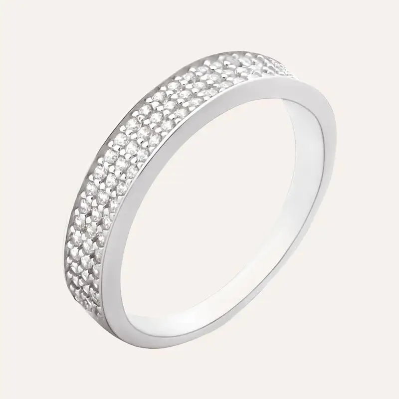 Anello Semi-eternity Silver Shine Argento Rodiato Cubic Zirconia