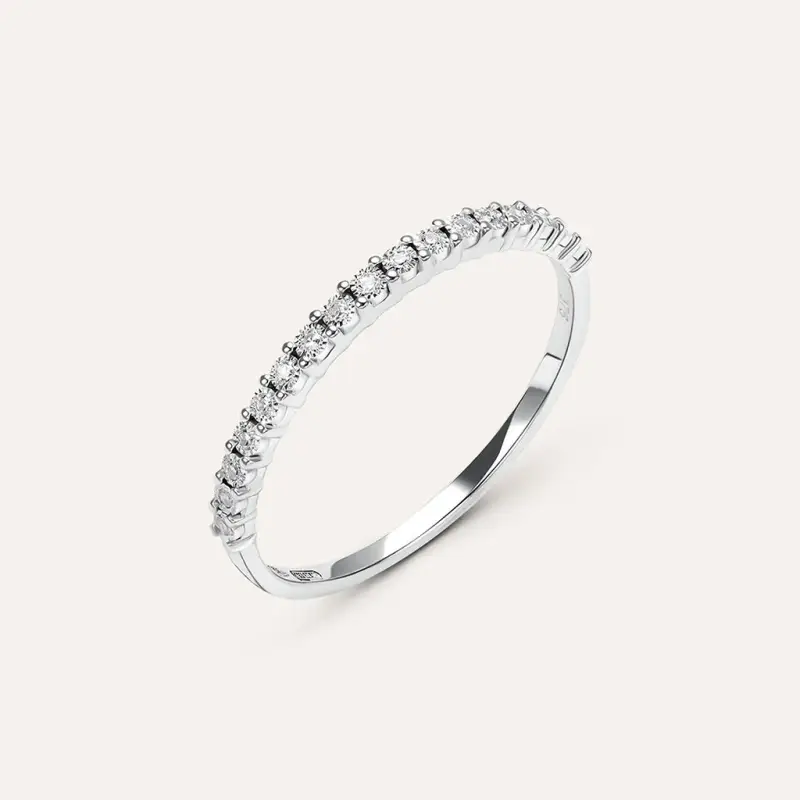 Anello Semi-eternity Sophia Oro Bianco Diamante