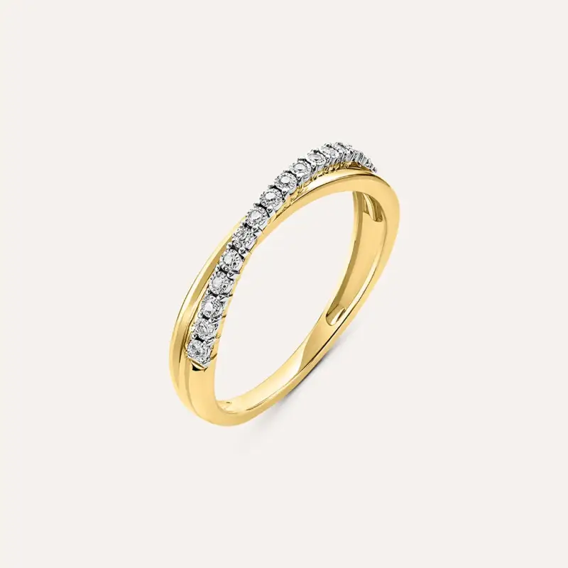 Anello Semi-eternity Sophia Oro Giallo Diamante