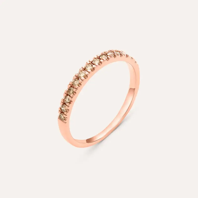 Anello Semi-eternity Sophia Oro Rosa Diamante