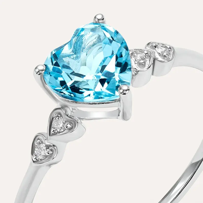 Anello Solitario Amélie Oro Bianco Topazio Cubic Zirconia miniatura 2