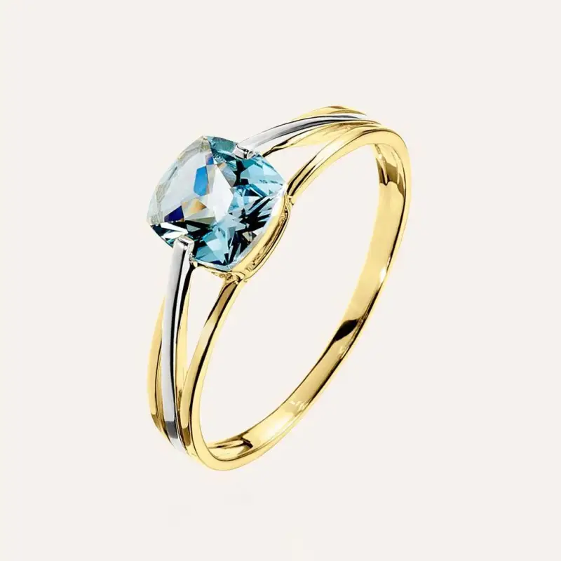 Anello Solitario Amélie Oro Bicolore Topazio