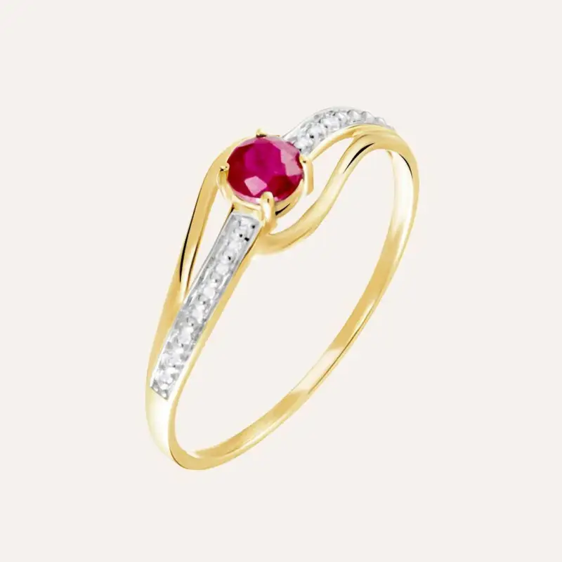 Anello Solitario Charlotte Oro Giallo Rubino