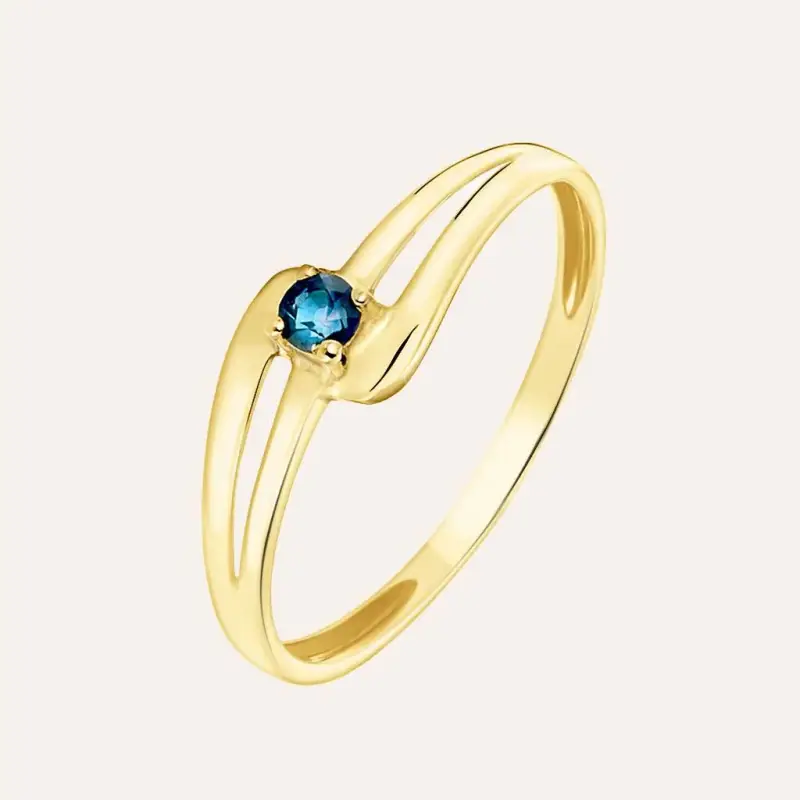 Anello Solitario Charlotte Oro Giallo Zaffiro