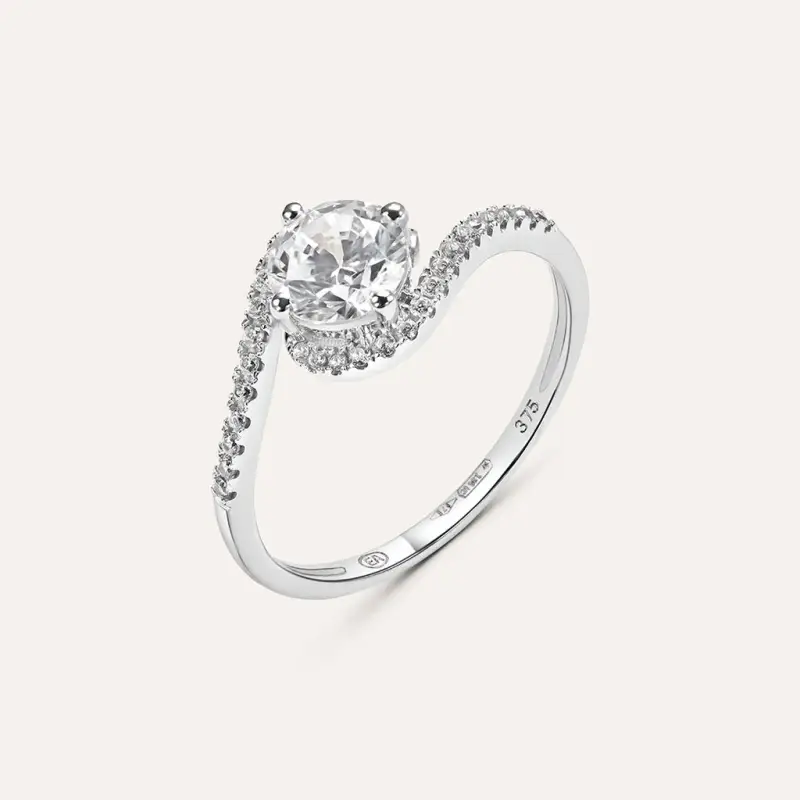 Anello Solitario Claire Oro Bianco Cubic Zirconia