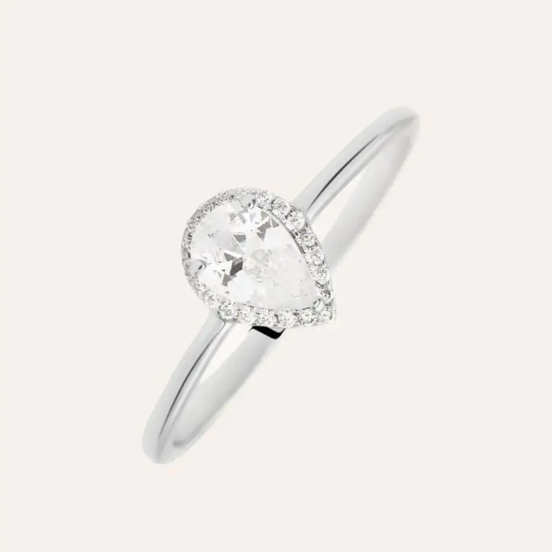 Anello Solitario Claire Oro Bianco Cubic Zirconia