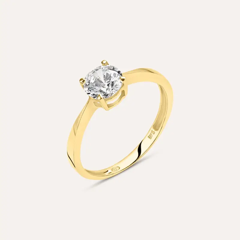 Anello Solitario Claire Oro Giallo Cubic Zirconia