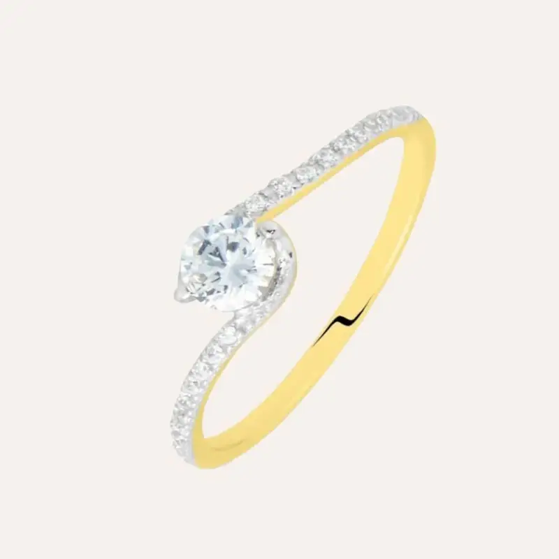 Anello Solitario Claire Oro Giallo Cubic Zirconia