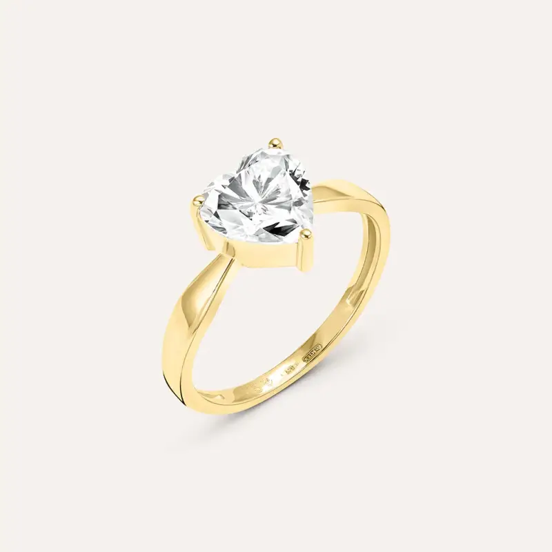 Anello Solitario Claire Oro Giallo Cubic Zirconia
