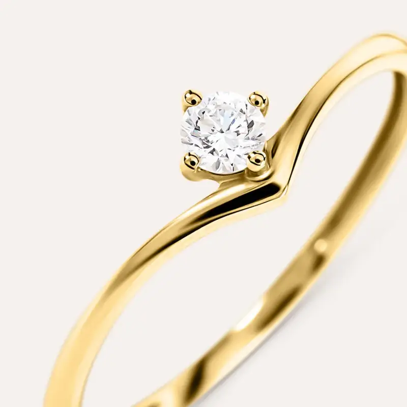 Anello Solitario Diamade Glam Oro Giallo Diamante Lab-Grown miniatura 2