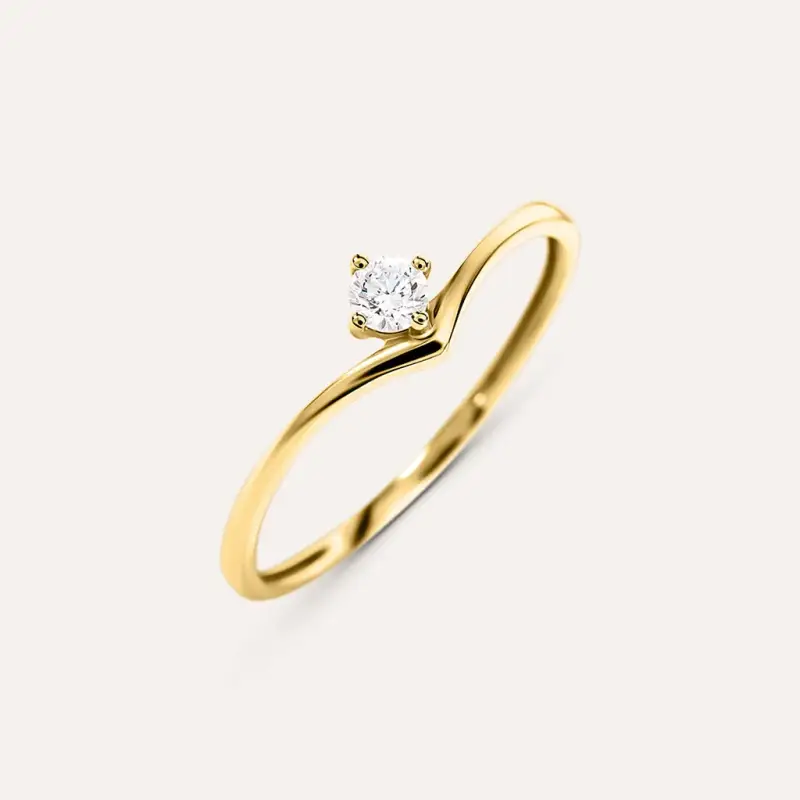 Anello Solitario Diamade Glam Oro Giallo Diamante Lab-Grown