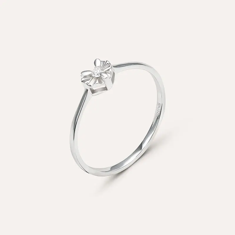 Anello Solitario Diamazing Oro Bianco Diamante