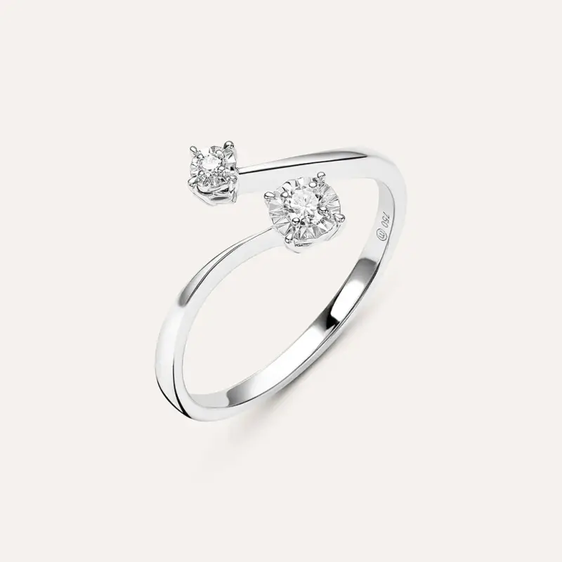 Anello Solitario Diamotion Oro Bianco Diamante