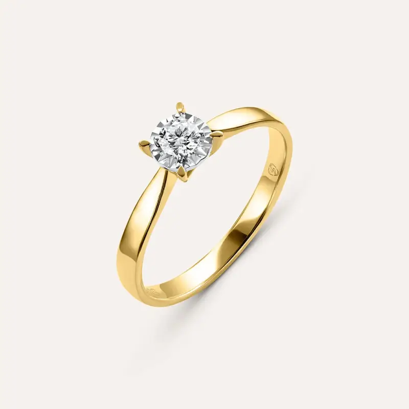 Anello Solitario Diamotion Oro Giallo Diamante
