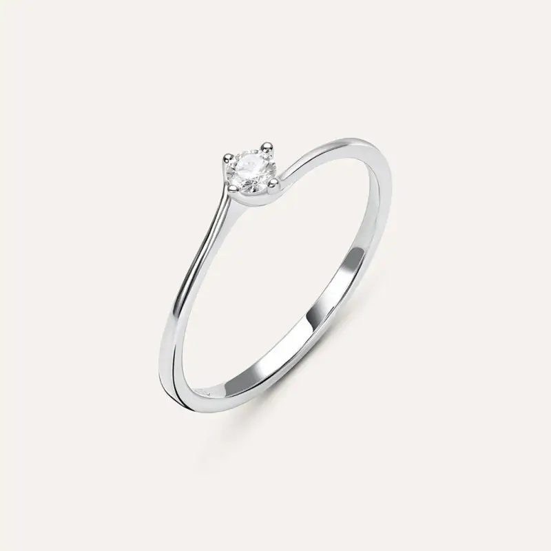 Anello Solitario Firmamenti Oro Bianco Diamante