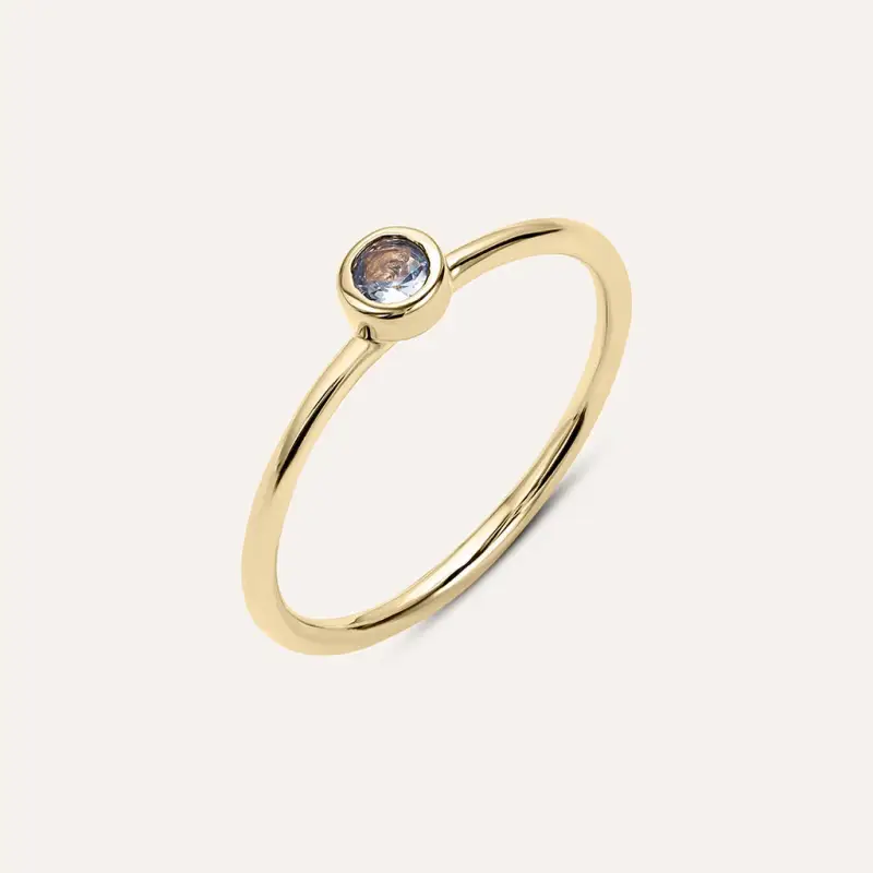 Anello Solitario Golden Dream Placcato Oro Giallo Cristallo