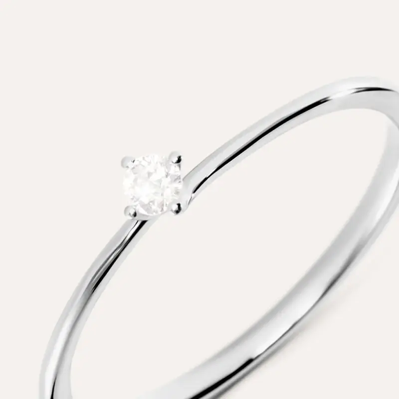 Anello Solitario Grace Oro Bianco Diamante miniatura 2