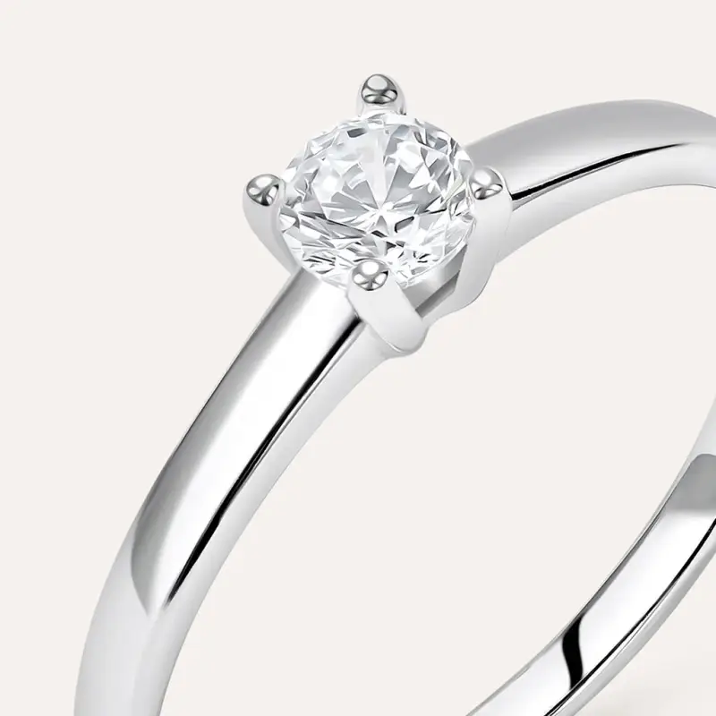 Anello Solitario Silver Elegance Argento Rodiato Cubic Zirconia miniatura 2