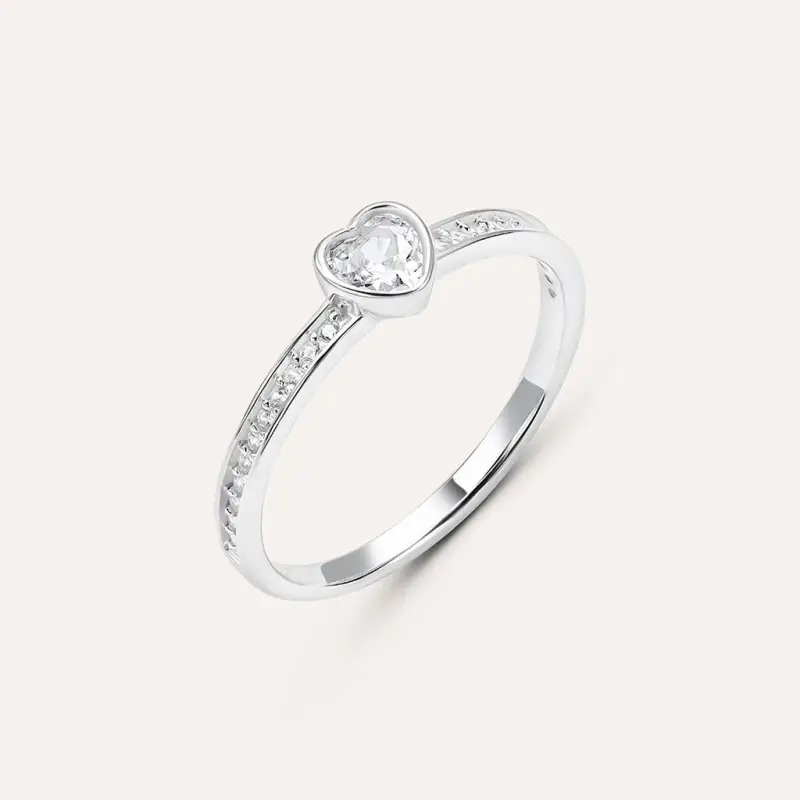 Anello Solitario Silver Elegance Argento Rodiato Cubic Zirconia