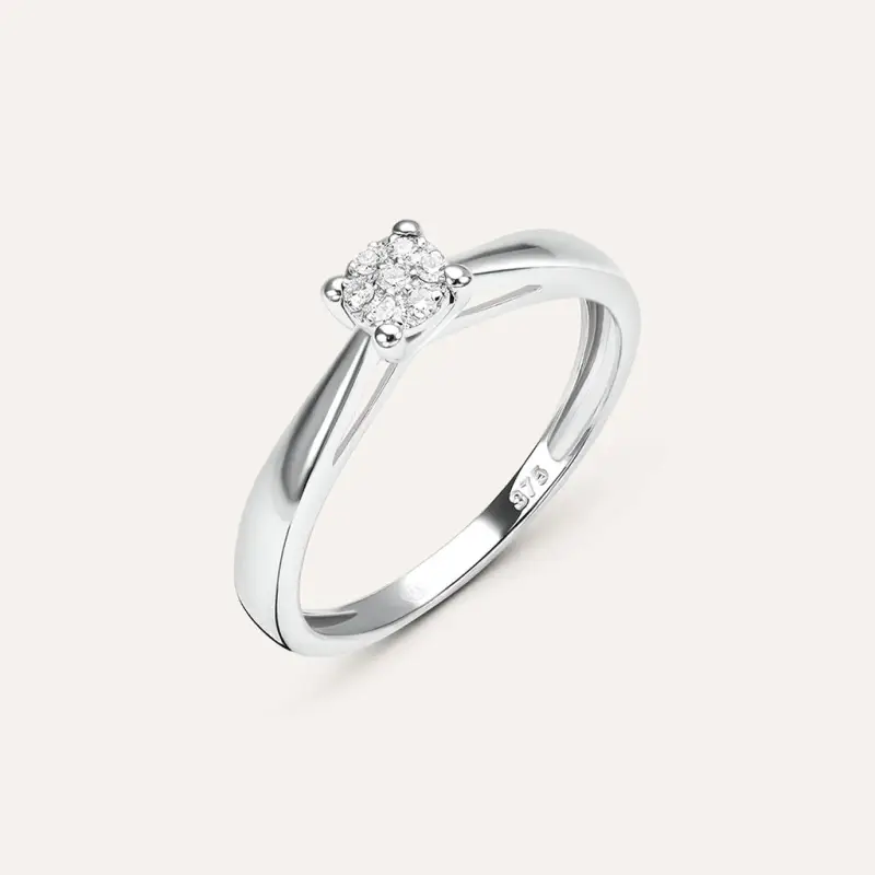 Anello Solitario Sophia Oro Bianco Diamante