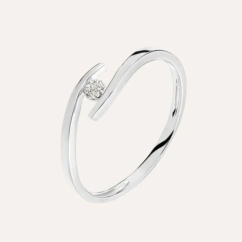 Anello Solitario Sophia Oro Bianco Diamante
