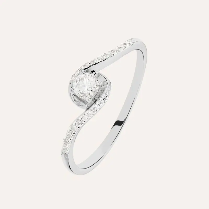 Anello Solitario Sophia Oro Bianco Diamante