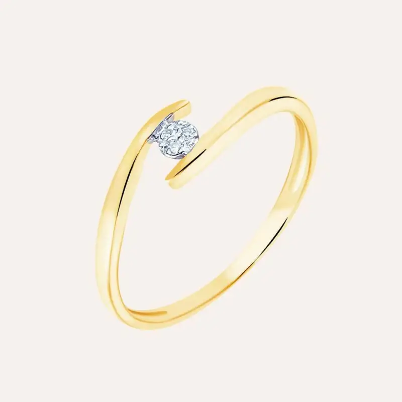 Anello Solitario Sophia Oro Giallo Diamante