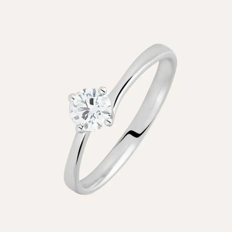 Anello Solitario Valentino Diamade Oro Bianco Diamante Lab-Grown