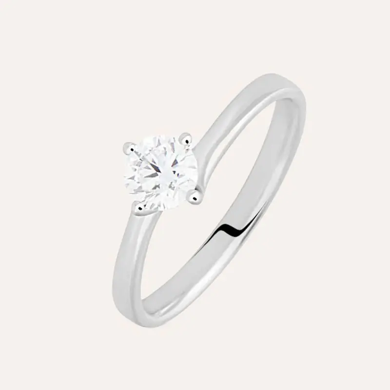 Anello Solitario Valentino Diamade Oro Bianco Diamante Lab-Grown