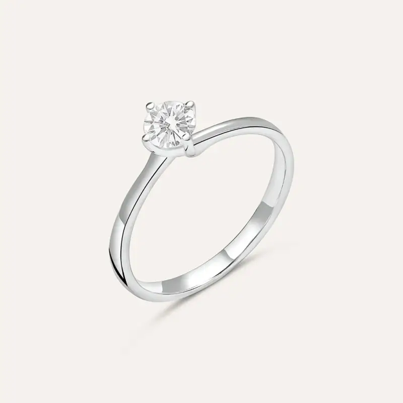 Anello Solitario Valentino Diamade Oro Bianco Diamante Lab-Grown