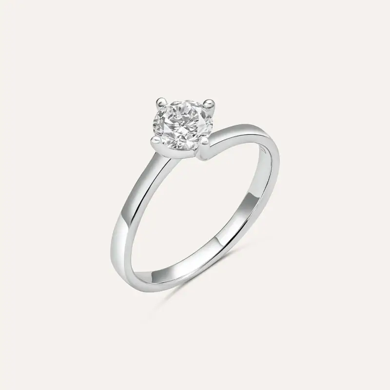 Anello Solitario Valentino Diamade Oro Bianco Diamante Lab-Grown