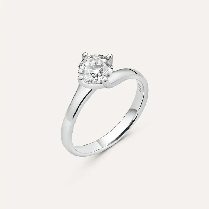 Anello Solitario Valentino Diamade Oro Bianco Diamante Lab-Grown