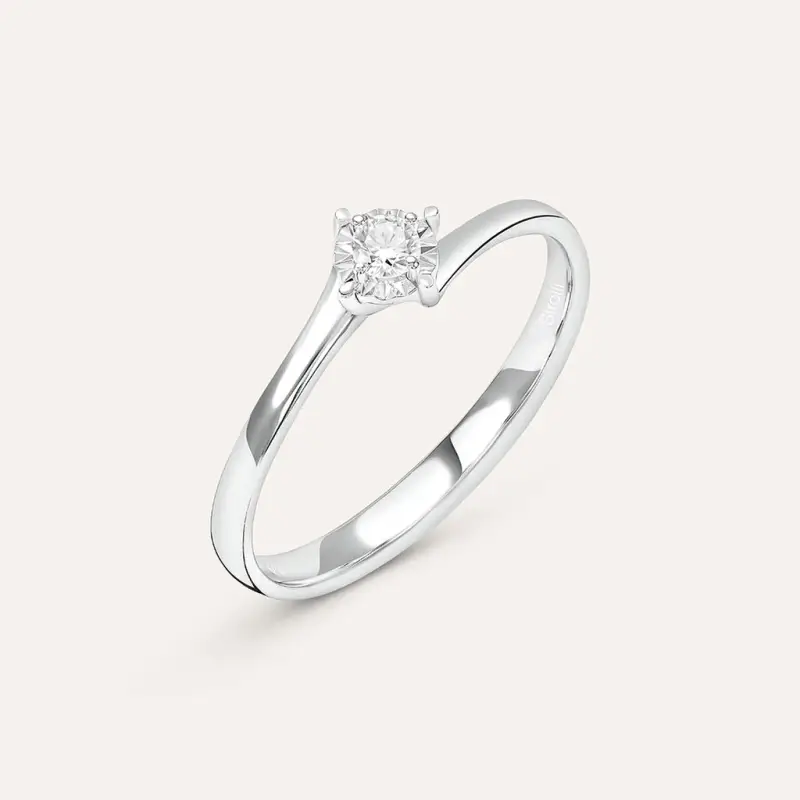 Anello Solitario Valentino Diamotion Oro Bianco Diamante