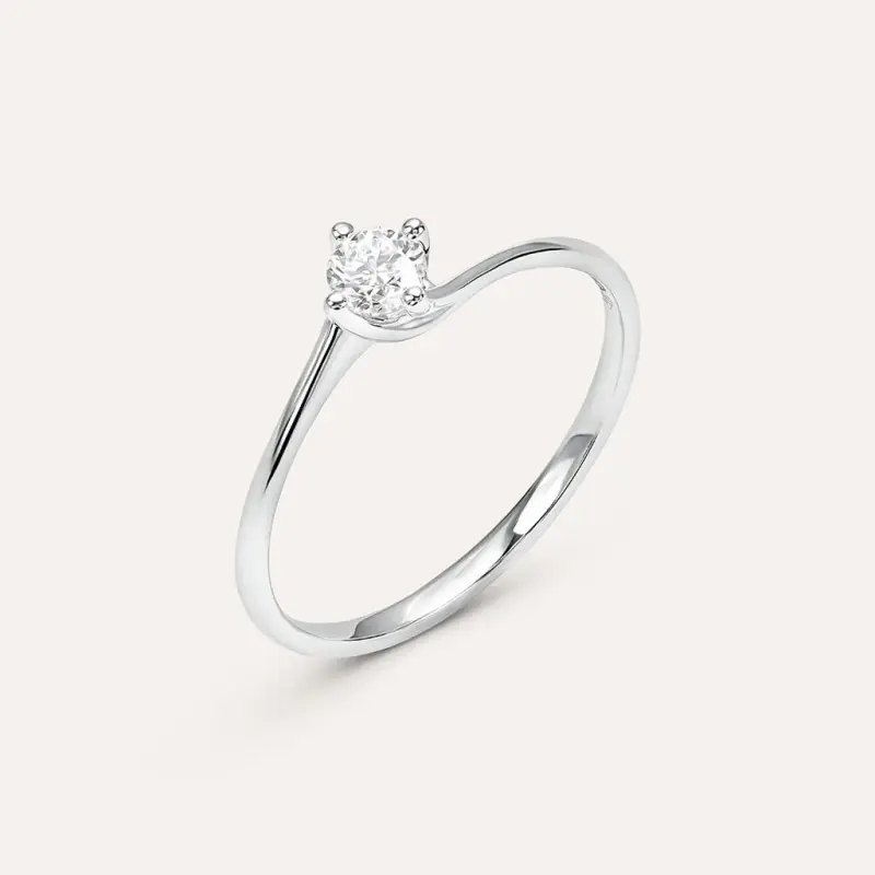 Anello Solitario Valentino Firmamenti Oro Bianco Diamante