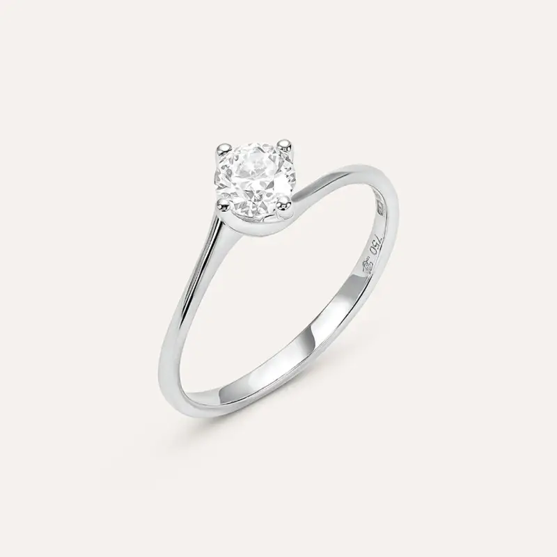 Anello Solitario Valentino Firmamenti Oro Bianco Diamante