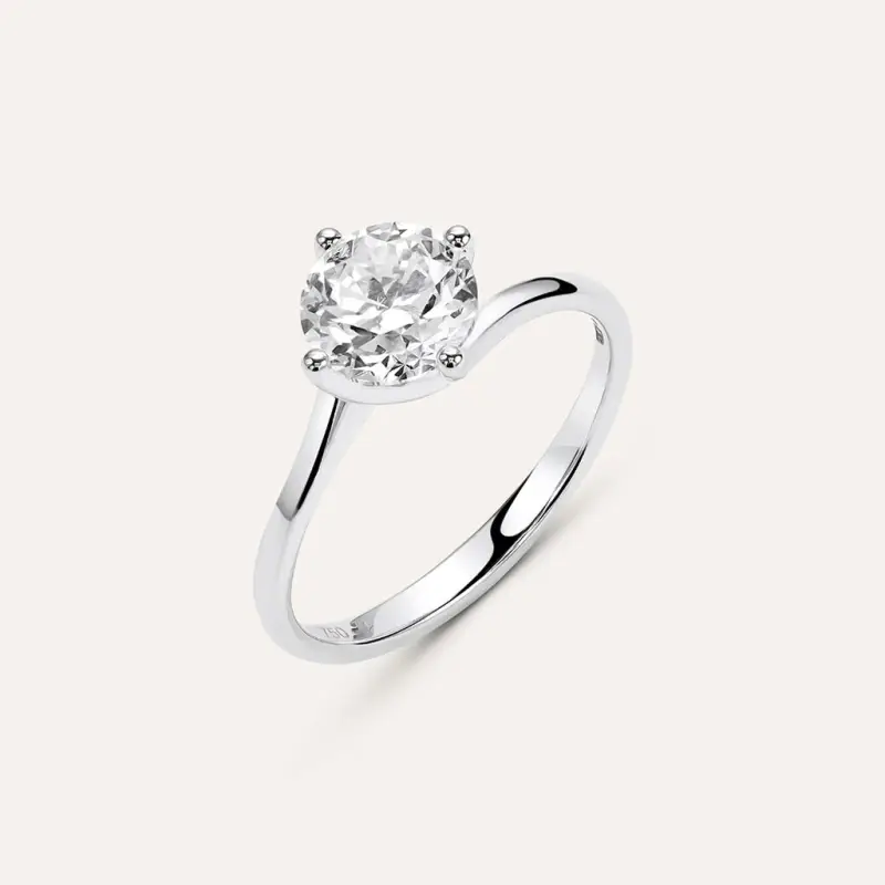 Anello Solitario Valentino Firmamenti Oro Bianco Diamante