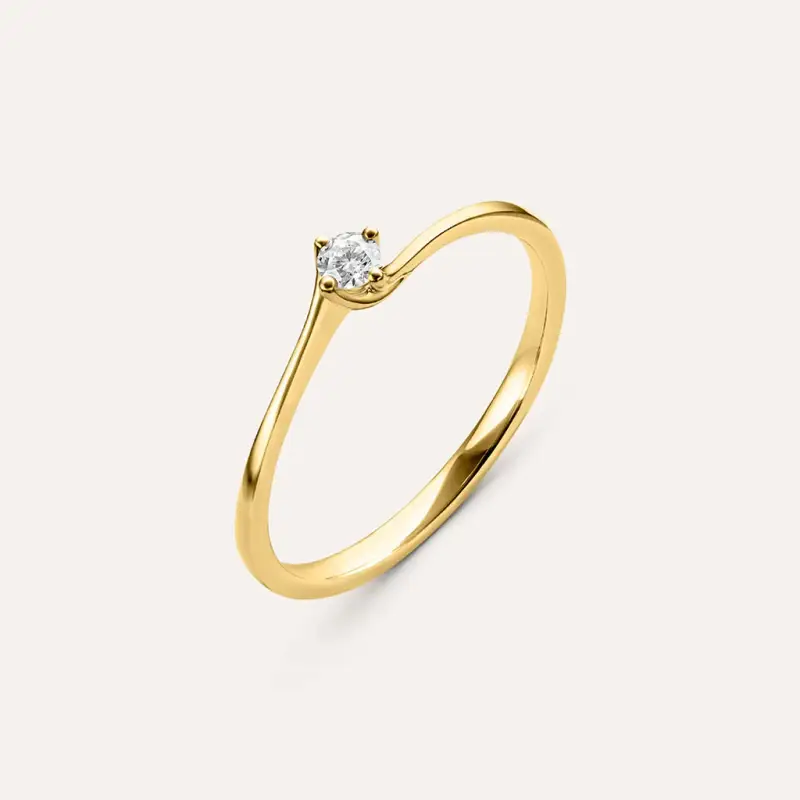 Anello Solitario Valentino Firmamenti Oro Giallo Diamante