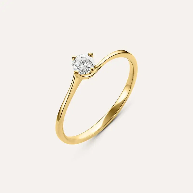 Anello Solitario Valentino Firmamenti Oro Giallo Diamante