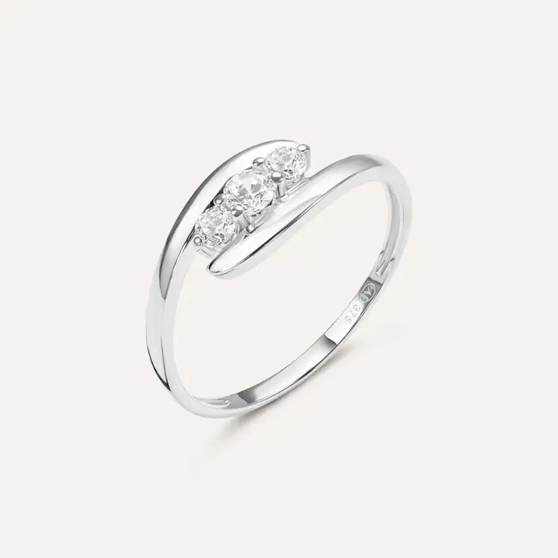 Anello Trilogy Claire Oro Bianco Cubic Zirconia